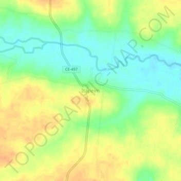 Carte topographique Itapeim, altitude, relief
