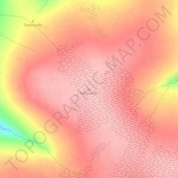 Carte topographique Tablelands, altitude, relief