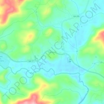 Carte topographique Sautee, altitude, relief