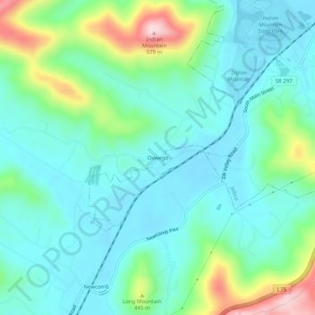 Carte topographique Oswego, altitude, relief