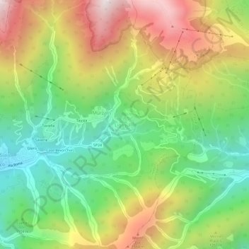 Carte topographique Ligosullo, altitude, relief