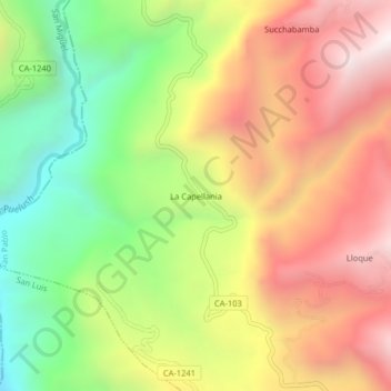 Carte topographique La Capellania, altitude, relief