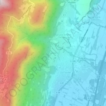Carte topographique Le Vivier, altitude, relief