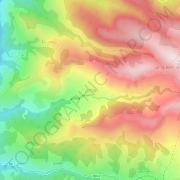 Carte topographique Vârtop, altitude, relief