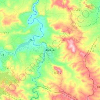 Carte topographique Baitoa, altitude, relief
