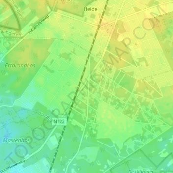 Carte topographique Kapellenbos, altitude, relief