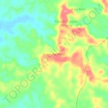 Carte topographique Pucok Reudeup, altitude, relief
