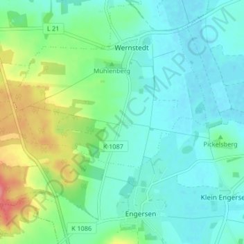 Carte topographique Neu Wernstedt, altitude, relief