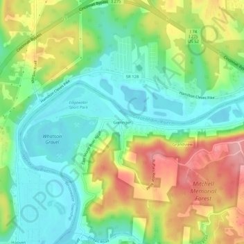 Carte topographique Gieringer, altitude, relief