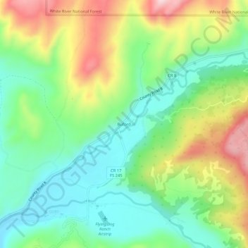 Carte topographique Buford, altitude, relief