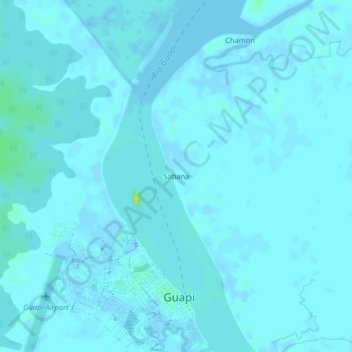 Carte topographique Sabana, altitude, relief