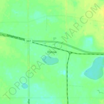 Carte topographique Elstow, altitude, relief