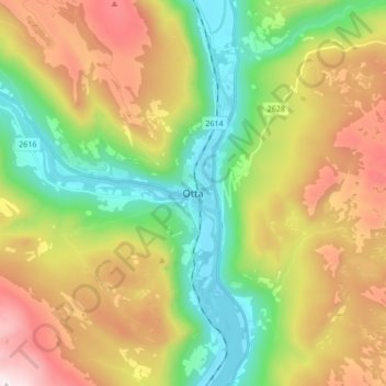 Carte topographique Otta, altitude, relief