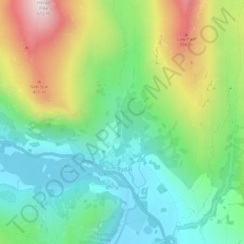 Carte topographique High Fall, altitude, relief