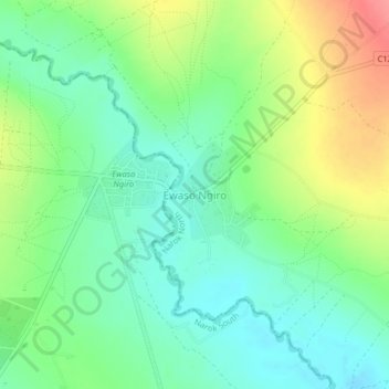 Carte topographique Ewaso Ngiro, altitude, relief