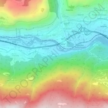 Carte topographique Torin, altitude, relief