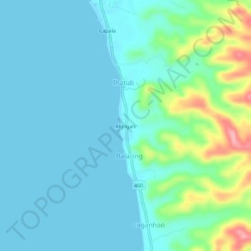 Carte topographique Alijogan, altitude, relief