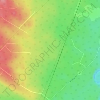 Carte topographique Erith, altitude, relief
