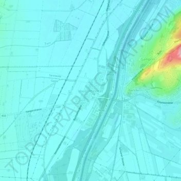 Carte topographique Haag (Rheintal), altitude, relief
