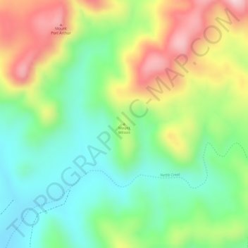 Carte topographique Mount Wilson, altitude, relief