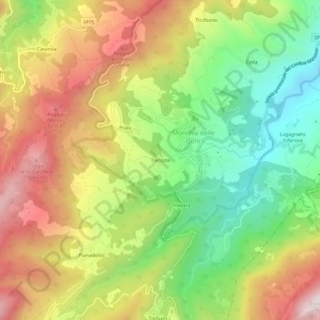 Carte topographique Trecoste, altitude, relief