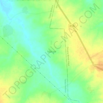 Carte topographique Marge, altitude, relief