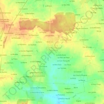 Carte topographique La Croix, altitude, relief