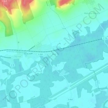 Carte topographique Toury, altitude, relief