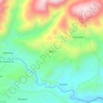 Carte topographique Marc, altitude, relief