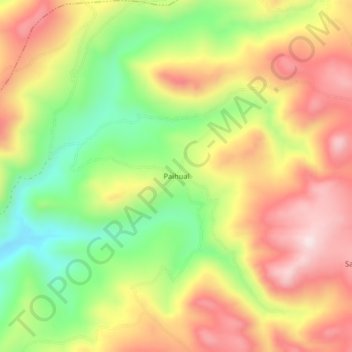 Carte topographique Paihual, altitude, relief