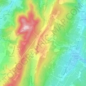Carte topographique Charcuble, altitude, relief