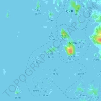 Carte topographique 32m, altitude, relief