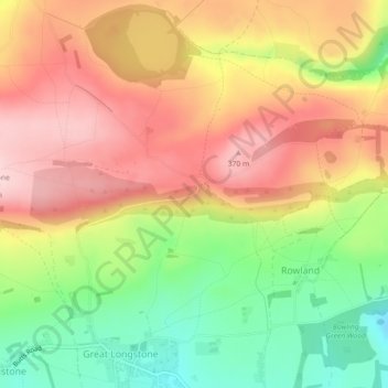 Carte topographique Longstone Edge, altitude, relief