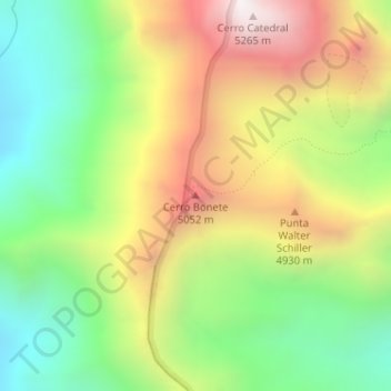 Carte topographique Cerro Bonete, altitude, relief