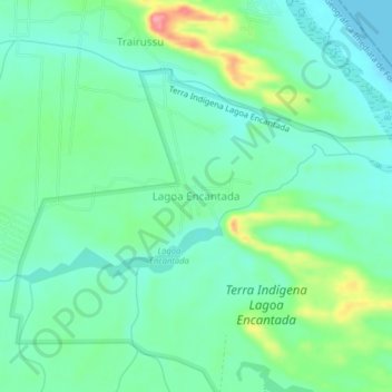Carte topographique Lagoa Encantada, altitude, relief