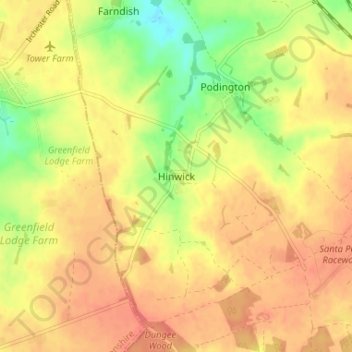 Carte topographique Hinwick, altitude, relief