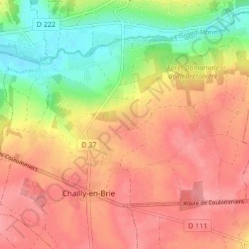 Carte topographique Salerne, altitude, relief