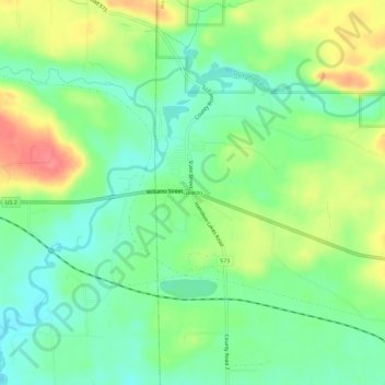 Carte topographique Loretto, altitude, relief