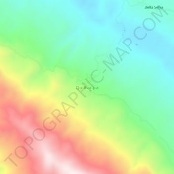 Carte topographique Quillualpa, altitude, relief