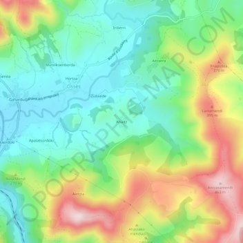 Carte topographique Ahaize, altitude, relief