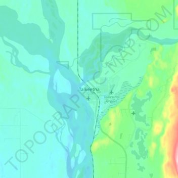 Carte topographique Talkeetna, altitude, relief