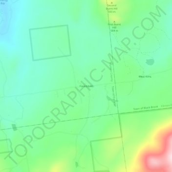 Carte topographique Forestdale, altitude, relief