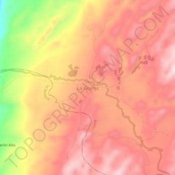 Carte topographique La Granja, altitude, relief