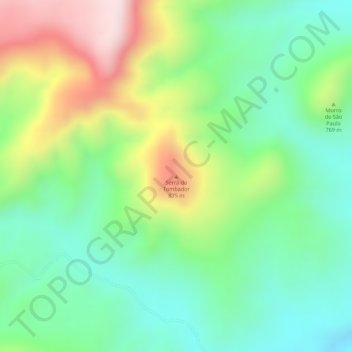 Carte topographique Serra do Tombador, altitude, relief