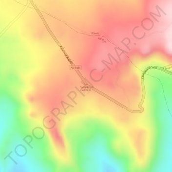 Carte topographique Mirador de los Andes, altitude, relief