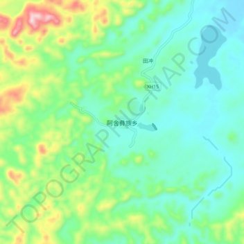 Carte topographique Ashe, altitude, relief