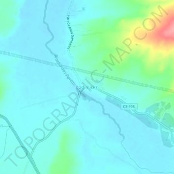 Carte topographique Podimirim, altitude, relief