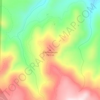 Carte topographique Bull Mountain, altitude, relief