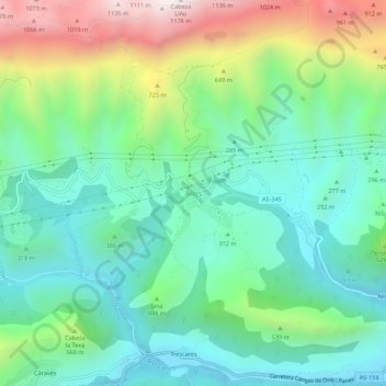 Carte topographique Alles, altitude, relief
