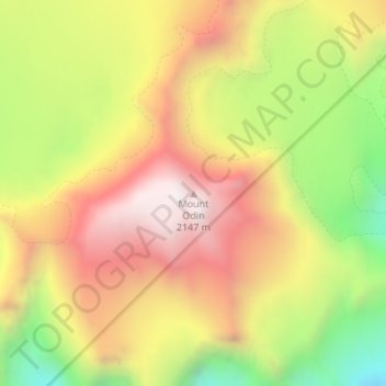 Carte topographique Mount Odin, altitude, relief